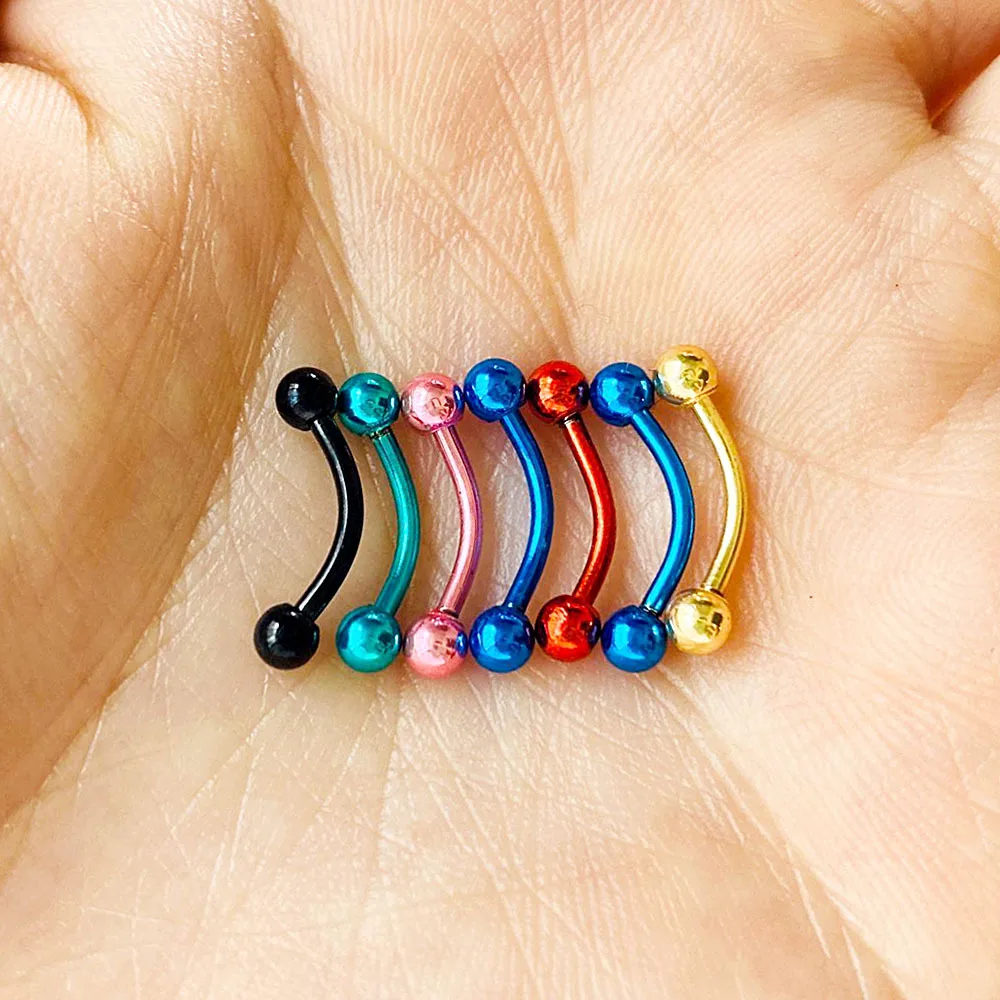 Color Mix 10/16 Piece Set of Piercing Jewelry Stainless Steel Nose Ring Eyebrow Nail  Lip Nail Body Piercing Accessories