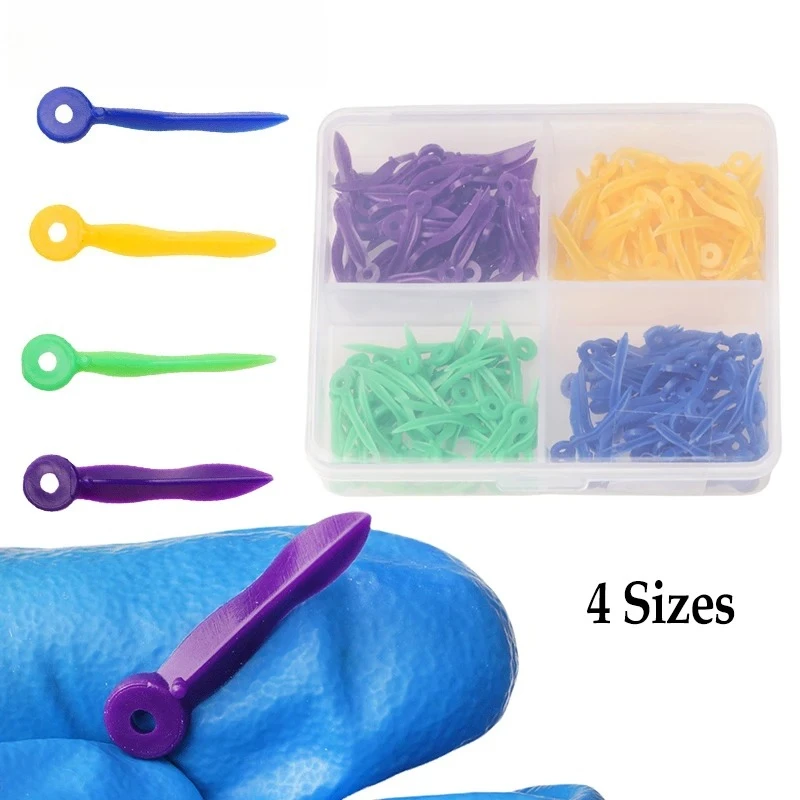 10x200Pcs/Box Disposable Dental Wedges Tooth Gap Wedge with End Circular Holes Plastic Dentist Oral Care Accessories 4Sizes