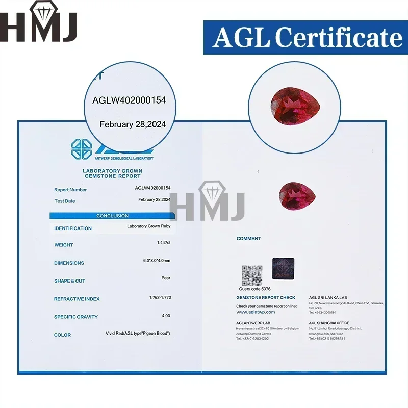 Lab Grown Ruby Gecertificeerd Ruby Duif Bloed Rode Ruby Hartvorm 0.5ct 1ct DIY Kralen voor Sieraden Maken