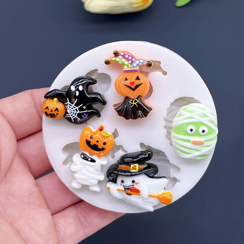 Jack-O'-Lantern Mummy Ghost Halloween Silicone Cake Baking Mold Sugarcraft Chocolate Cupcake Fondant Decorating Tools