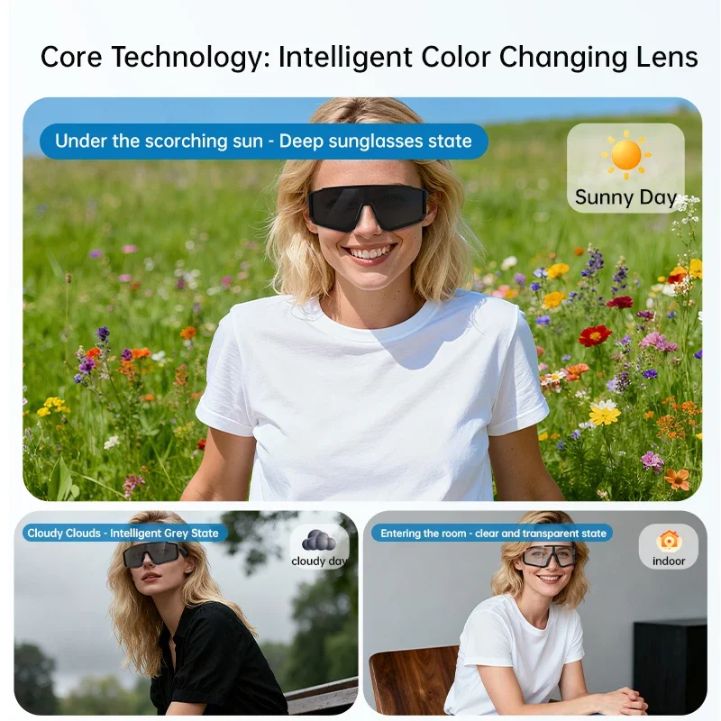 OnePlus AI Glasses Intelligent Glasses Earphones 2-in-1 Bluetooth Music Call Riding Windproof Goggles Black Technology Glasses