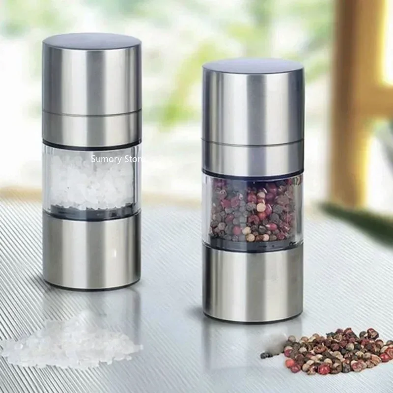 Manual Salt Pepper Grinder Stainless Steel Portable Mini Mill Grinder For Herb Pepper Spice Rose Salt Kitchen Grinding Gadgets