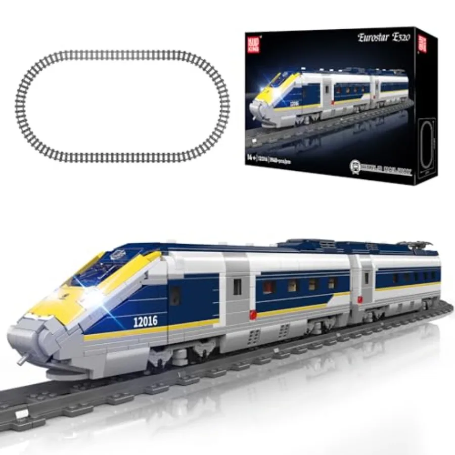 

Train Building Blocks Set for City Locomotive Model Kits ABS Plastic Gray and Red 1948 Pcs with LED Lighting and APP/Remote Con