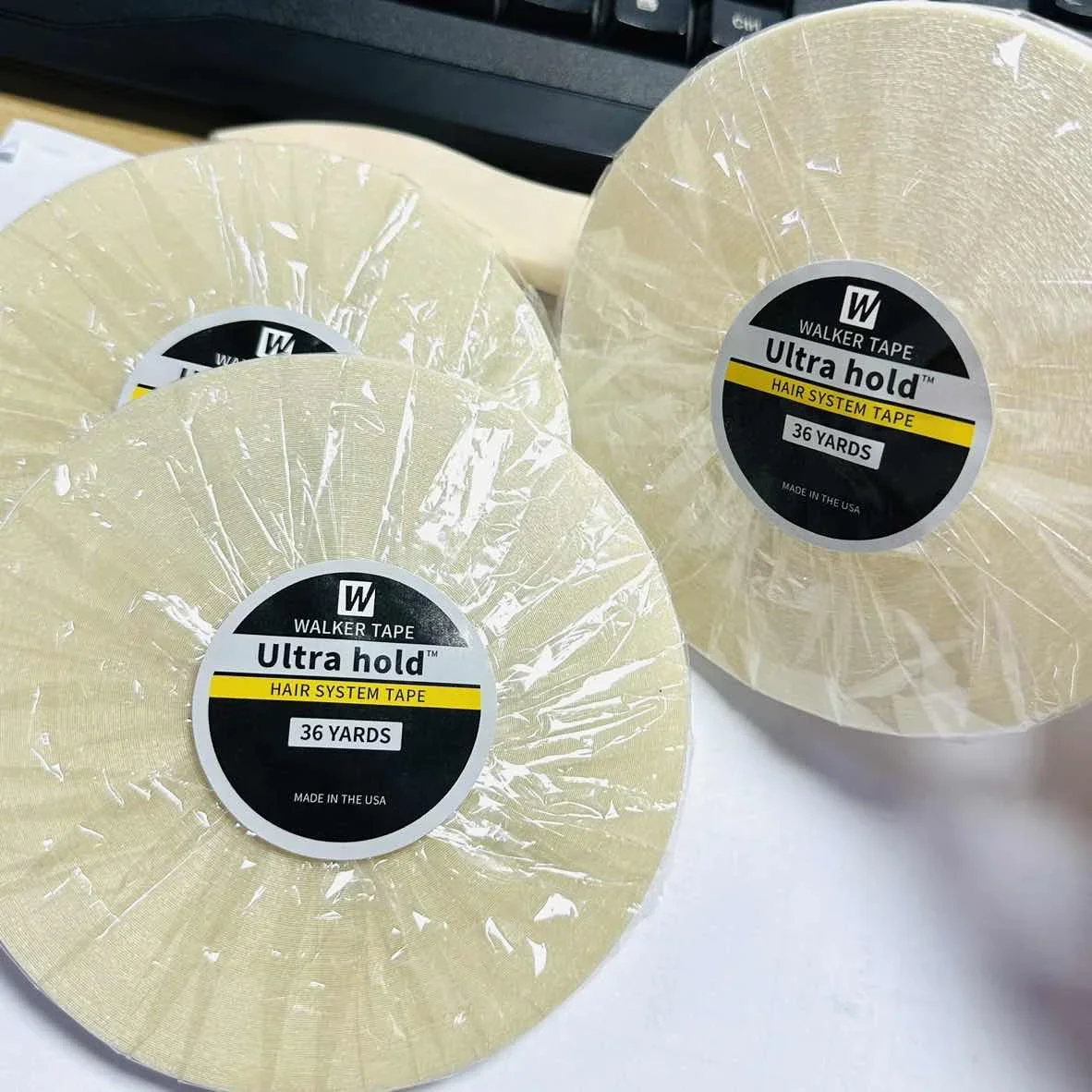 

Оптовая продажа, 36 ярдов, ультрафиксирующая лента для системы волос, двухсторонняя клейкая лента для наращивания волос, парик, белая лента, сильная фиксация