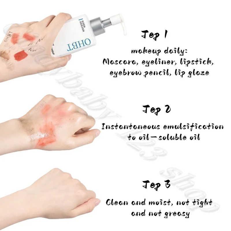 OHBT Cleansing Oil Gentle Cleansing does not irritate sensitive muscles, eyes and lips, full face 3-in-1 blackhead remover 150ml