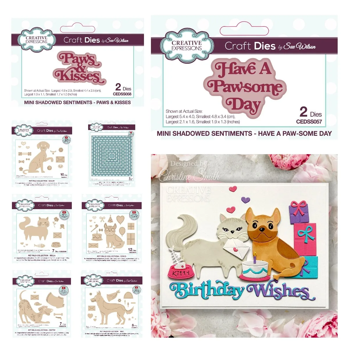 

New Happy Birthday Hat Pet Pals Dogs and Cats Squares Craft Die DIY Scrapbooking Cards Diary Decoration Metal Cutting Dies Molds