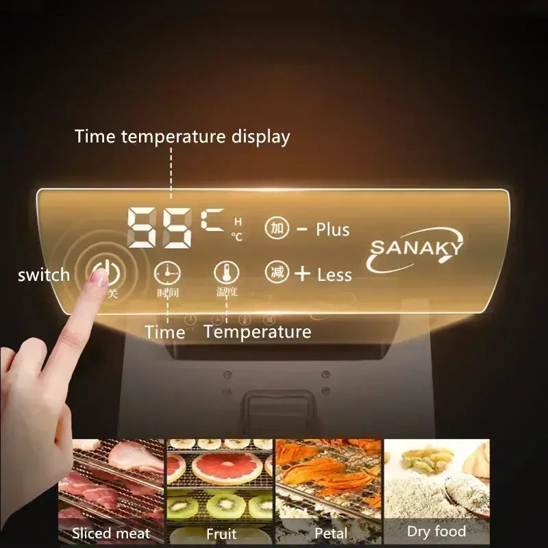 6 - Tier Fruit - Drying Food Dryer. Compact Household Dehydrator for Wing Beans and Pet Snacks. Voltage Information.