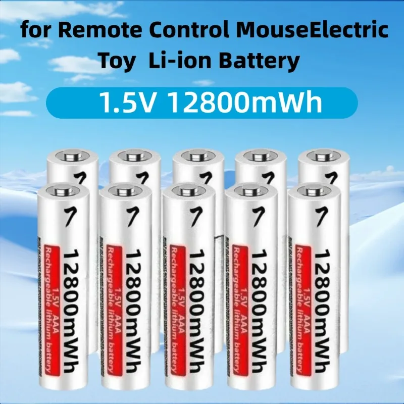 

New AAA Rechargeable Battery 1.5V 12800mWh for Remote Control MouseElectric Toy Li-ion Battery
