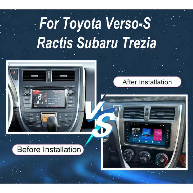 7 Inch For Toyota Verso-S Ractis Subaru Trezia Car Multimedia Player GPS Navigation High-Performance CPU NO 2Din Stereo Radio 4G
