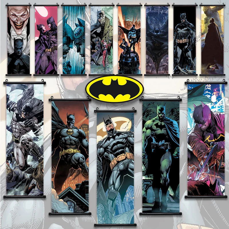 

DC Batman Hanging Scroll Picture Movie Wallpaper Poster Wall Artwork Cartoon Canvas Painting Picture Print Home Decoration Art