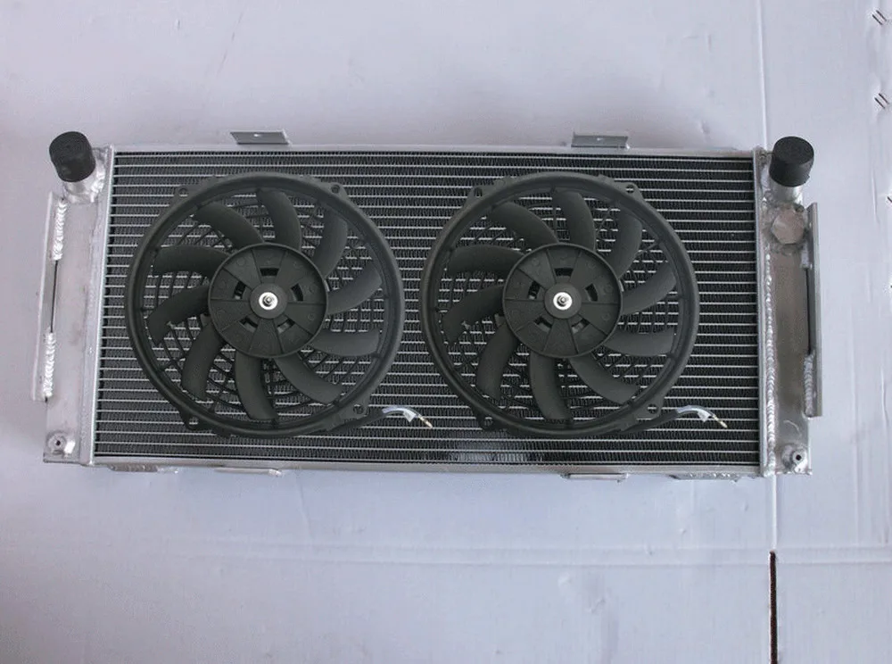 

High Quality Aluminum Radiator + Fan*2 For 1964-1969 FORD GT40 V8 1965 1966 1967 1968 Manual