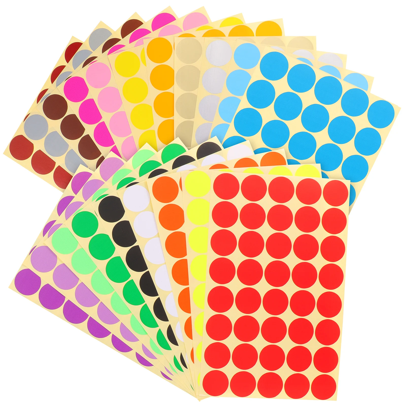 

20 Sheets Colorful Dot Stickers Adhesive Circle Labels For Home Storage Seasonings Labeling Organization File Folder Tags