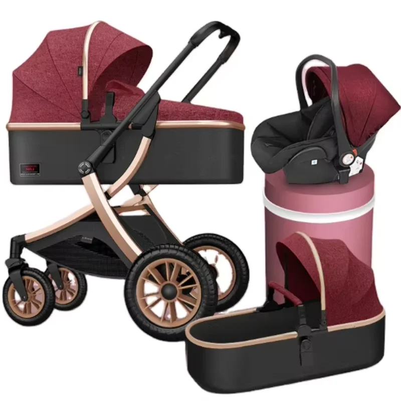 

stroller baby 4 in 1 can sit and lie down portable folding bidirectional high view for newborn children baby stroller