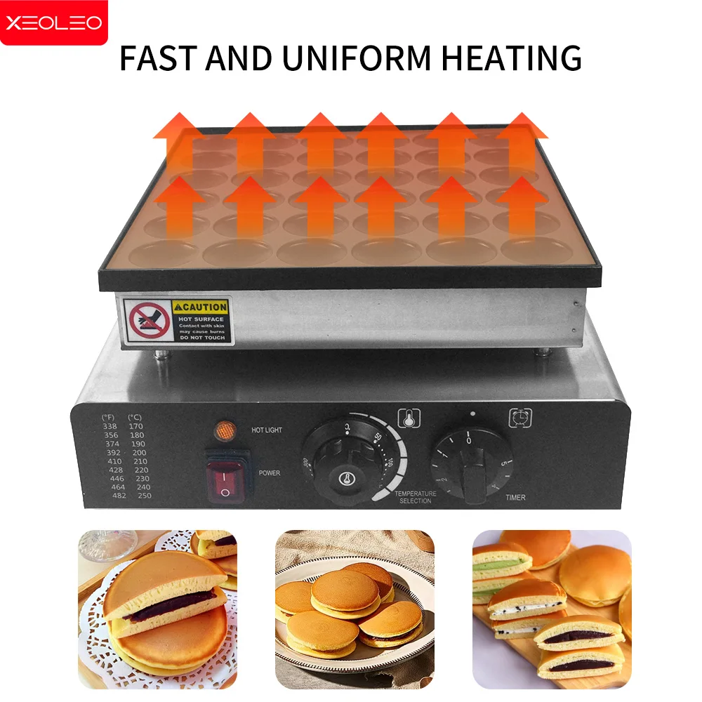 XEOLEO Electric 36 PCS Pancake Machine 850W Mini Pancake Maker Mini Dutch Gaufriers Dorayaki Mini Hotcakes