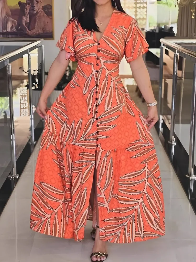 

Elegant African Dresses For Women Dashiki Summer Autumn Maxi Dress Ladies Traditional African Clothing Fairy Long Dress