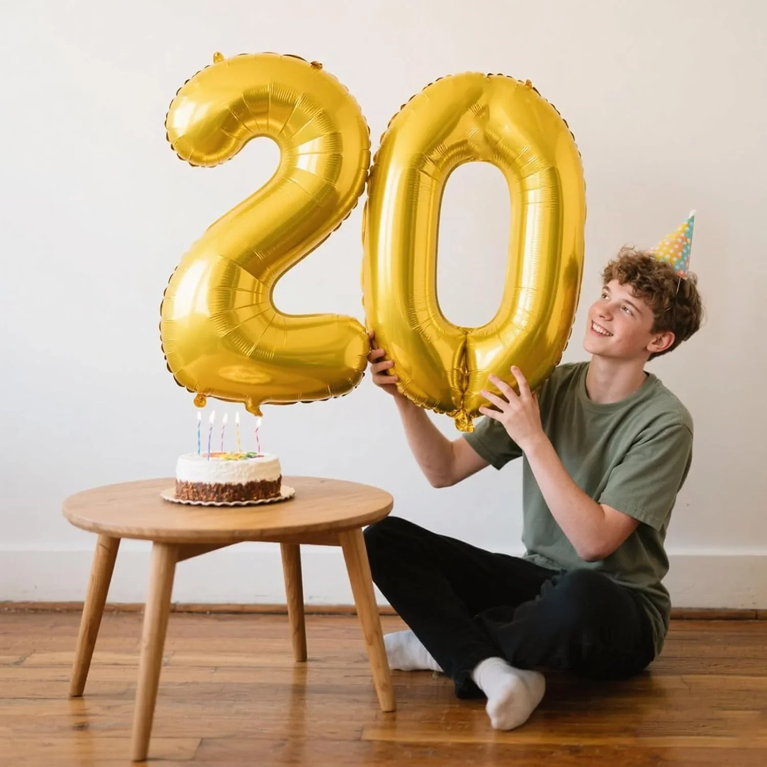 

Large Gold Number Foil Balloon 0-9 Reusable Helium-Filled Party Decor Supplies for Birthday Wedding Anniversary Celebration