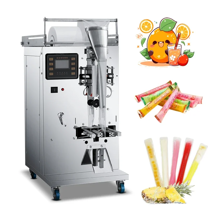 

Fully automatic small popsicle fresh milk plastic bag milk tea liquid bag soy milk juice manual filling and packaging machine