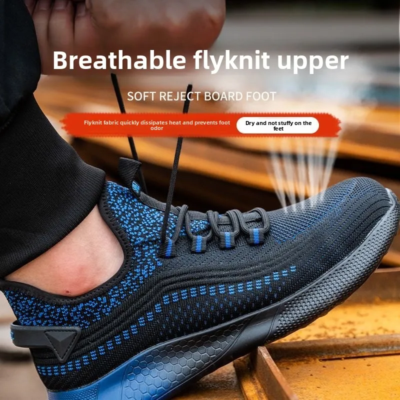 أحذية العمل أحذية السلامة أحذية حماية العمل الوقاية من الرائحة مكافحة تحطيم ثقب الرجال سلامة التنس الصلب تو أحذية السلامة