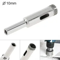 Sierras de Copa con revestimiento de diamante, juego de brocas de taladro de vidrio, abridor de agujeros para azulejos, accesorios de herramientas de cerámica de vidrio, 10mm