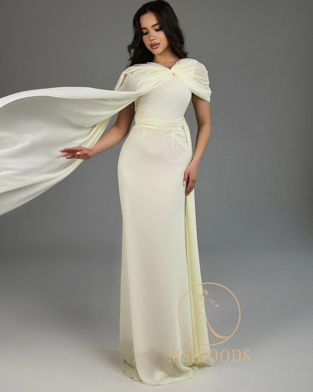 Elegancka Sukienka Wieczorowa Damska Szyfonowa Sukienka na Wesele dla Gościa Jedno Ramię Sukienka dla Matki Panny Młodej Długa Suknia Balowa Szyta na Miarę