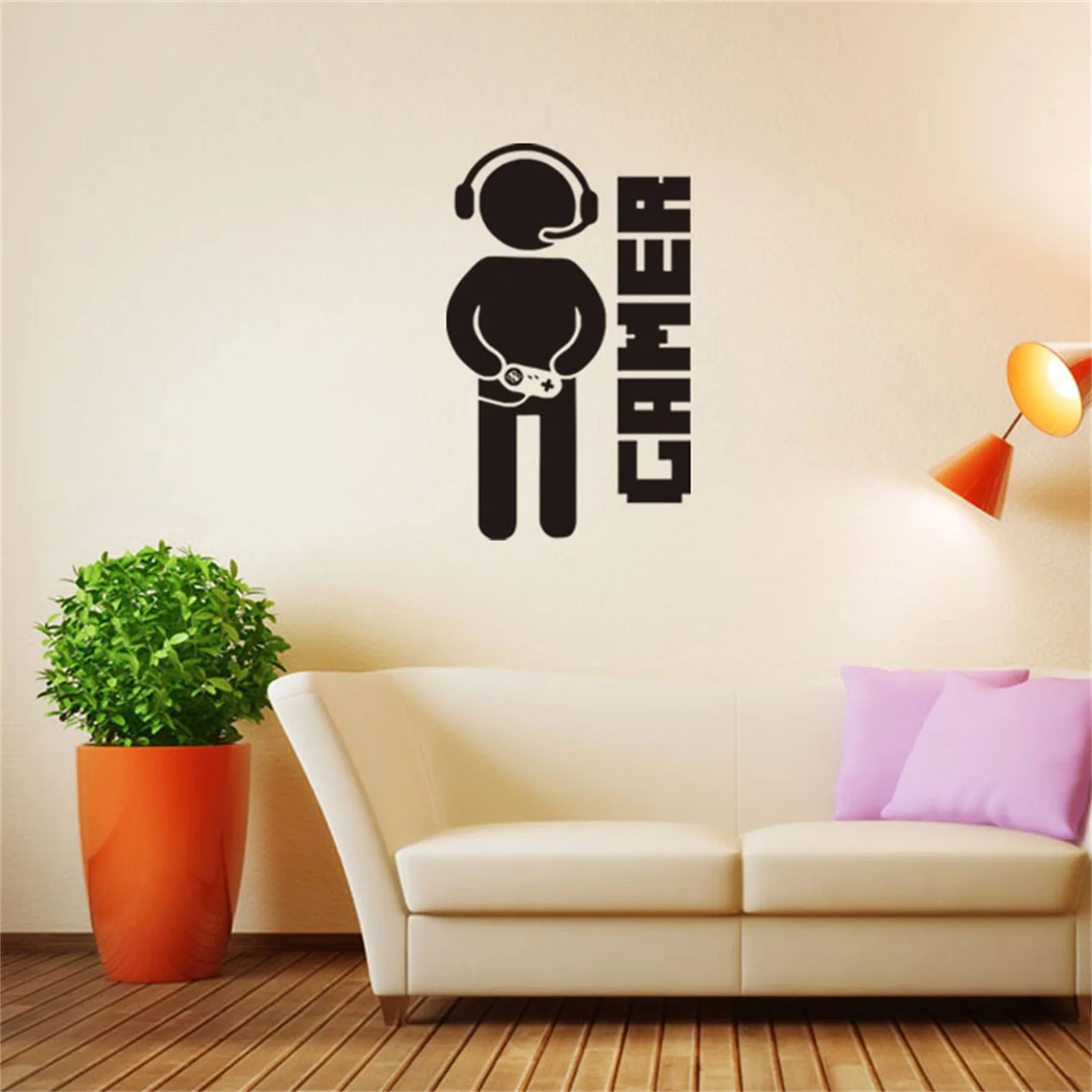 Eat Sleep Game Wall Decal Gaming Joystick Playing Stickers Wall Decal Kids Room Home Decor Gamer Bedroom Wall Art Sticker