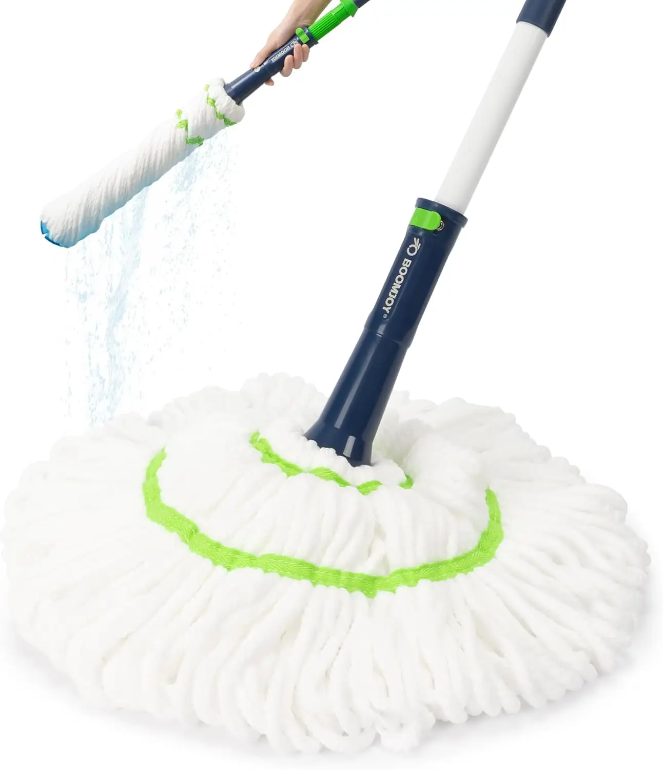 

Twist Mop with Self Wringing System and Scouring Pad 53 Inch Handle for Kitchen Bathroom Home Pet Hair Cleanup