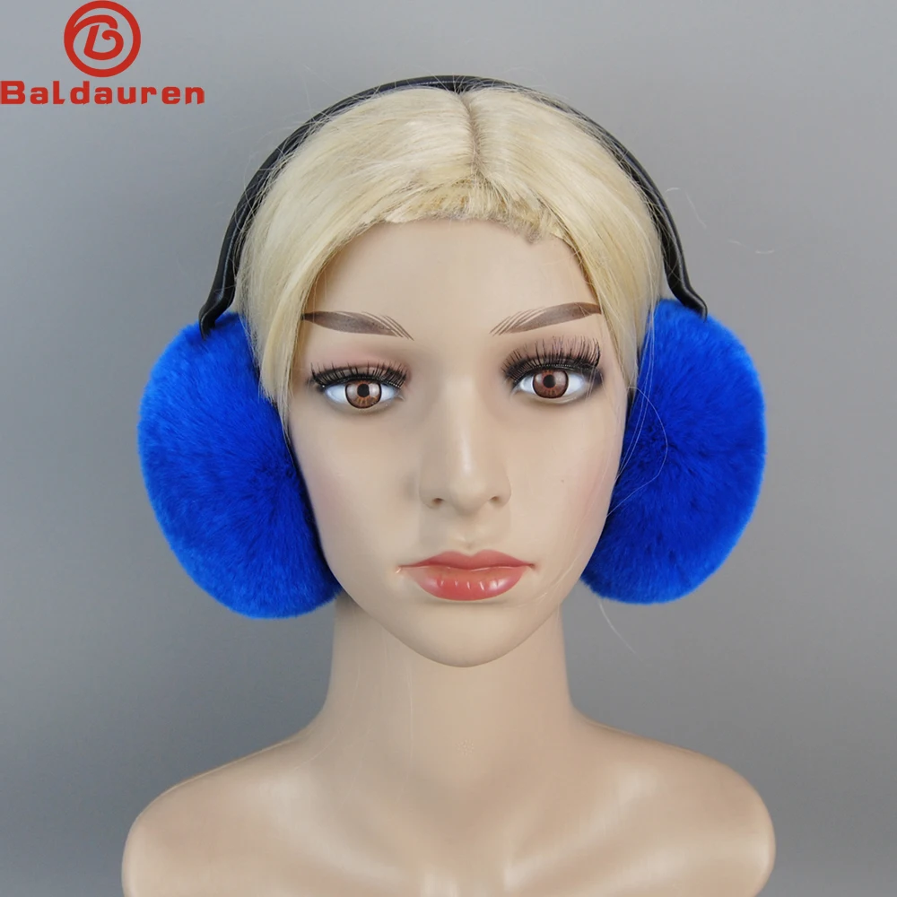 2024 novas mulheres 100% natural real rex pele de coelho earmuffs inverno moda meninas rex pele de coelho earmuff russo pele de pelúcia earflap