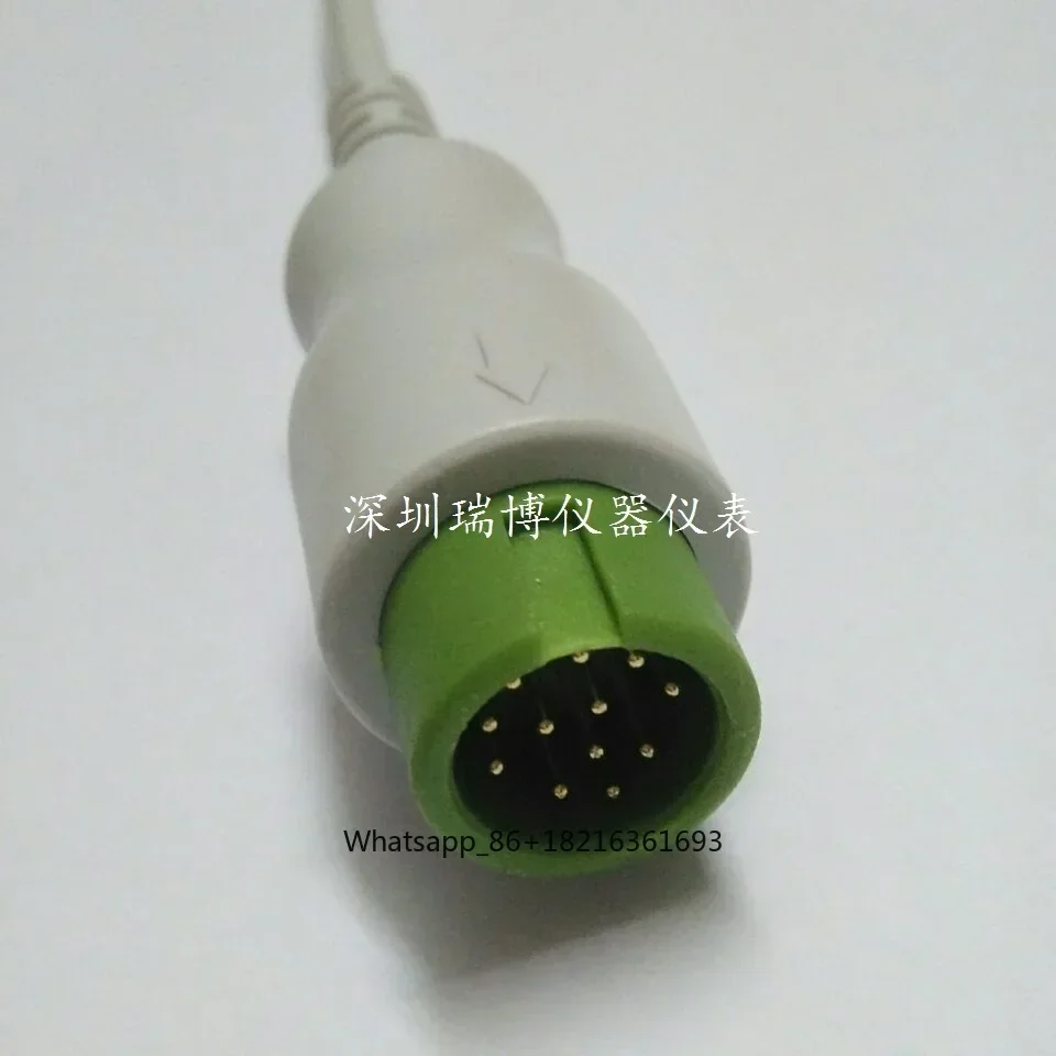 1pcs Mindray T1, T5, T6, T8, T9 ECG Monitor Accessories, ECG Lead Connection Wire, 12 Pin Buckle Type, Five Lead