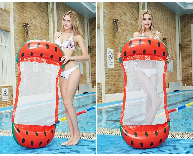 

Fruit Floating Inflatable Swimming Pool Air Mattress Bed Lounger With Backrest Water Hammock Summer Outdoor Party Pool Accessory