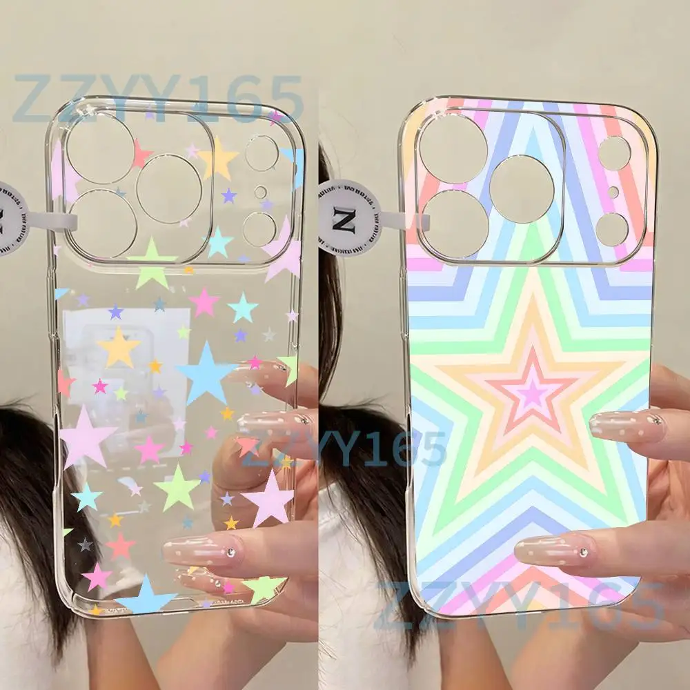 

Stars Aesthetic Colorful For iPhone 7,8,17,16,15,14,13,12,11 Pro,Max,Plus,X,XS,XR,SE4,E Mini Transparent Soft Phone Case