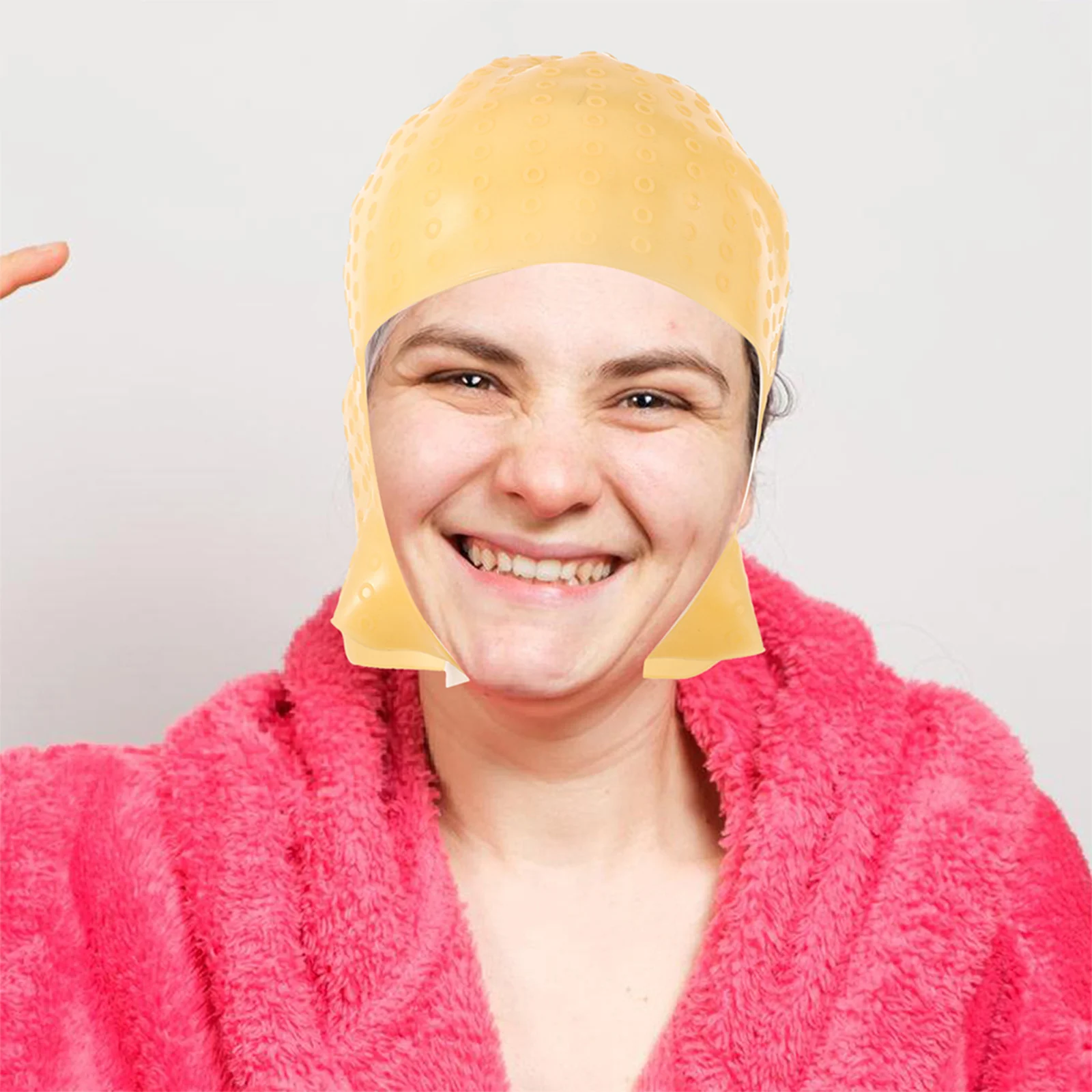 

2pcs Silicone Hair Coloring Cap Pre-Punched Holes For Precise Highlights Reusable Streaking Tool At-Home Salon Use Hair Dyeing