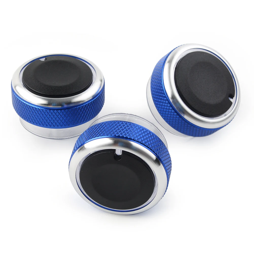 3Pcs Blue Car Air Conditioner Switch Knob Button Cover For Ford Focus MK2 MK3 2004-08 / Mondeo 2007-2014 / C-Max S-max 06-2015 image 3
