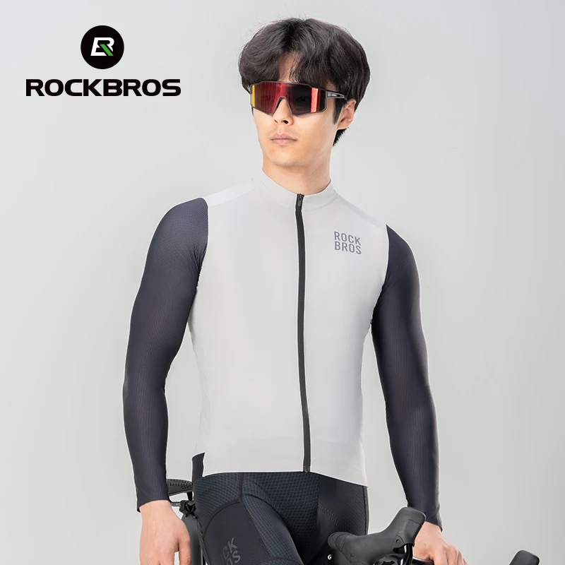 ROCKBROS 컬러 차단 사이클링 저지 남자 여름 MTB 로드 통기성 편안한 사이클링 Maillot 3D 컷 레이싱 자전거 셔츠