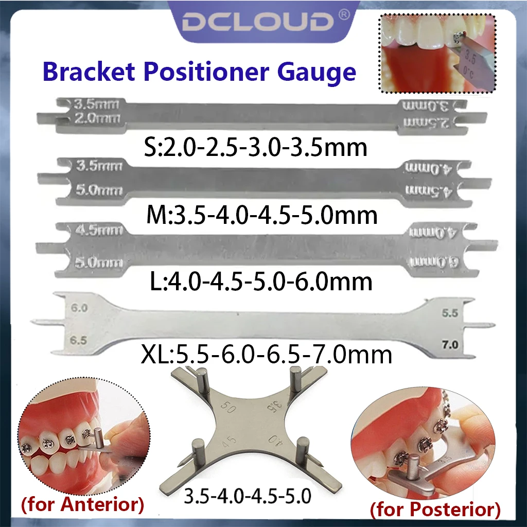 

DCLOUD 1Pc Dental Orthodontic Bracket Positioner Gauge Stainless Steel Rod Star Gauge Height Bracket Locator Dentist Instrument