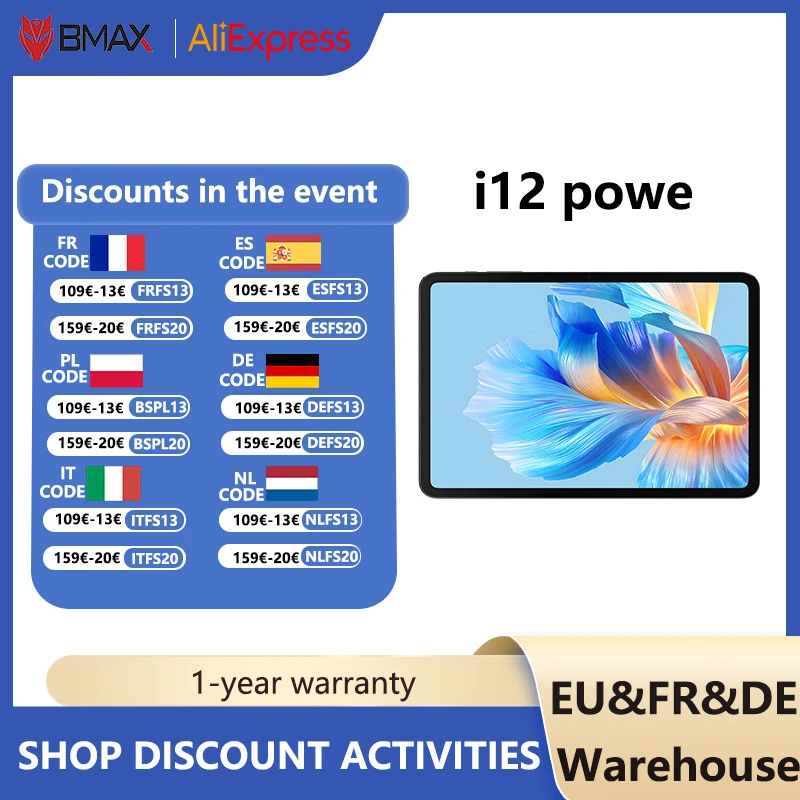 

BMAX- I12 Power, Android 15, 11.4-inch tablet ARM MALI-G57 MC2,8GB+16GB expansion 256GB SSD dual band Wi Fi USB tablet