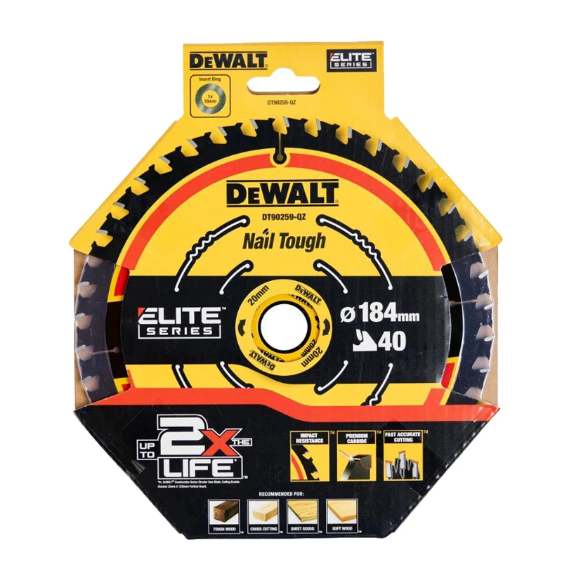 Imagem -03 - Dewalt Dt90257 2x Life 184 mm x 24tc Lâmina de Serra Circular Carpintaria Disco de Corte Dedicado Acessórios de Ferramenta Elétrica