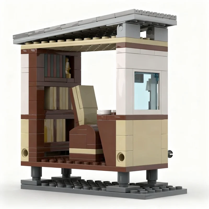 167 pz MOC Architettura Modulare Paesaggio stradale Casa Sala studio Modello Building Blocks Giocattolo Regali di Natale Idea Educazione Mattoni Bambini