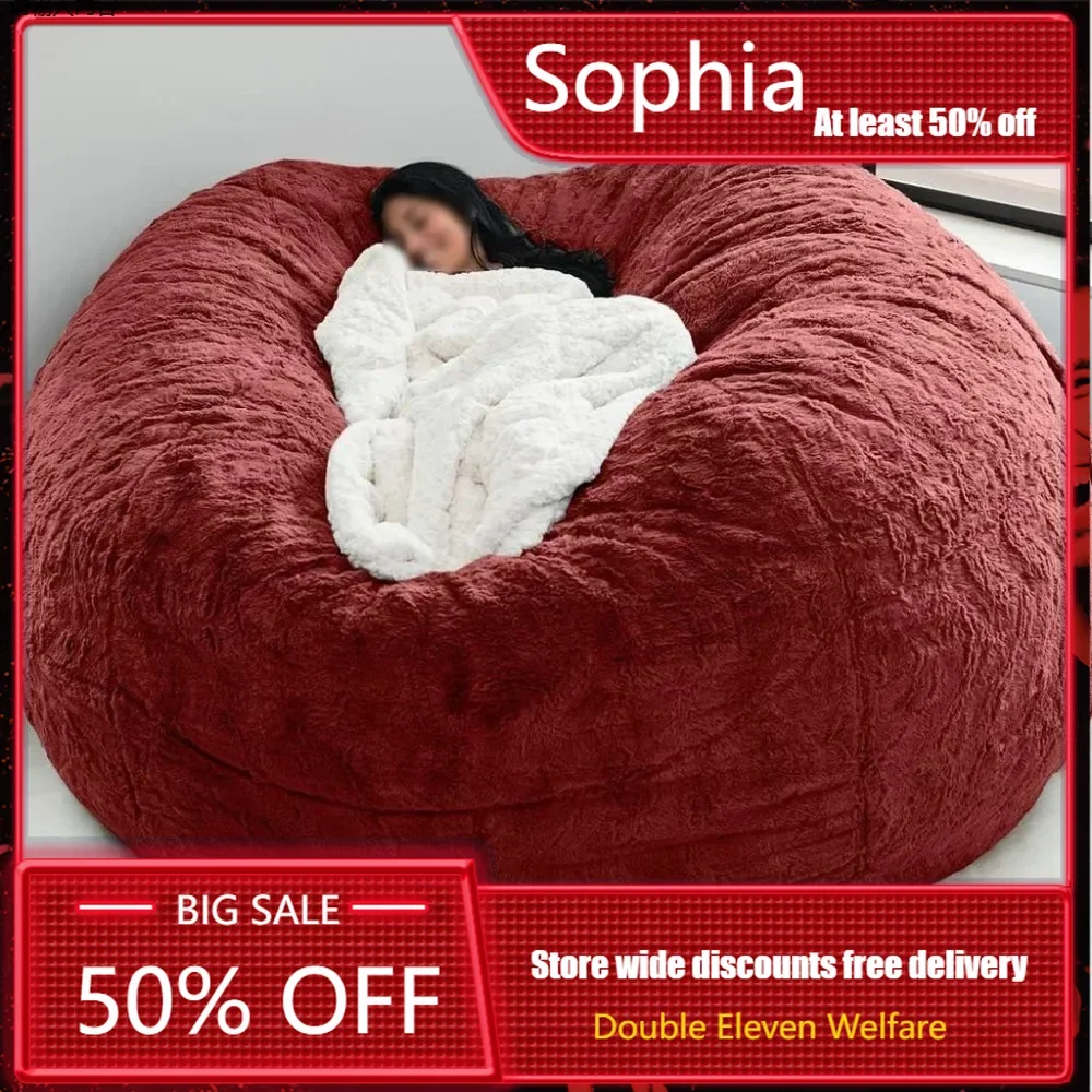 Sofa Rocking Chair, Beanbag Chair for Adults, Beanbag Chair Cover, Cushion, Large Round, Soft and Fluffy Style 3 Home Furniture