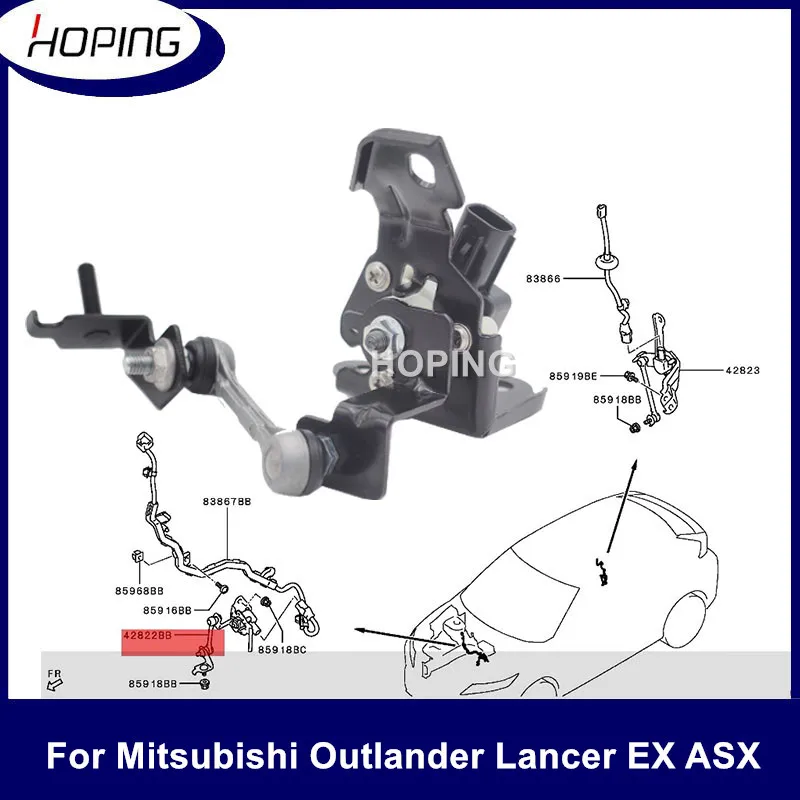 Hoping Front /Rear Headlight LevelSensor For Mitsubishi Outlander Lancer EX CW_W  ASX Suspension Height Sensor  8651A095