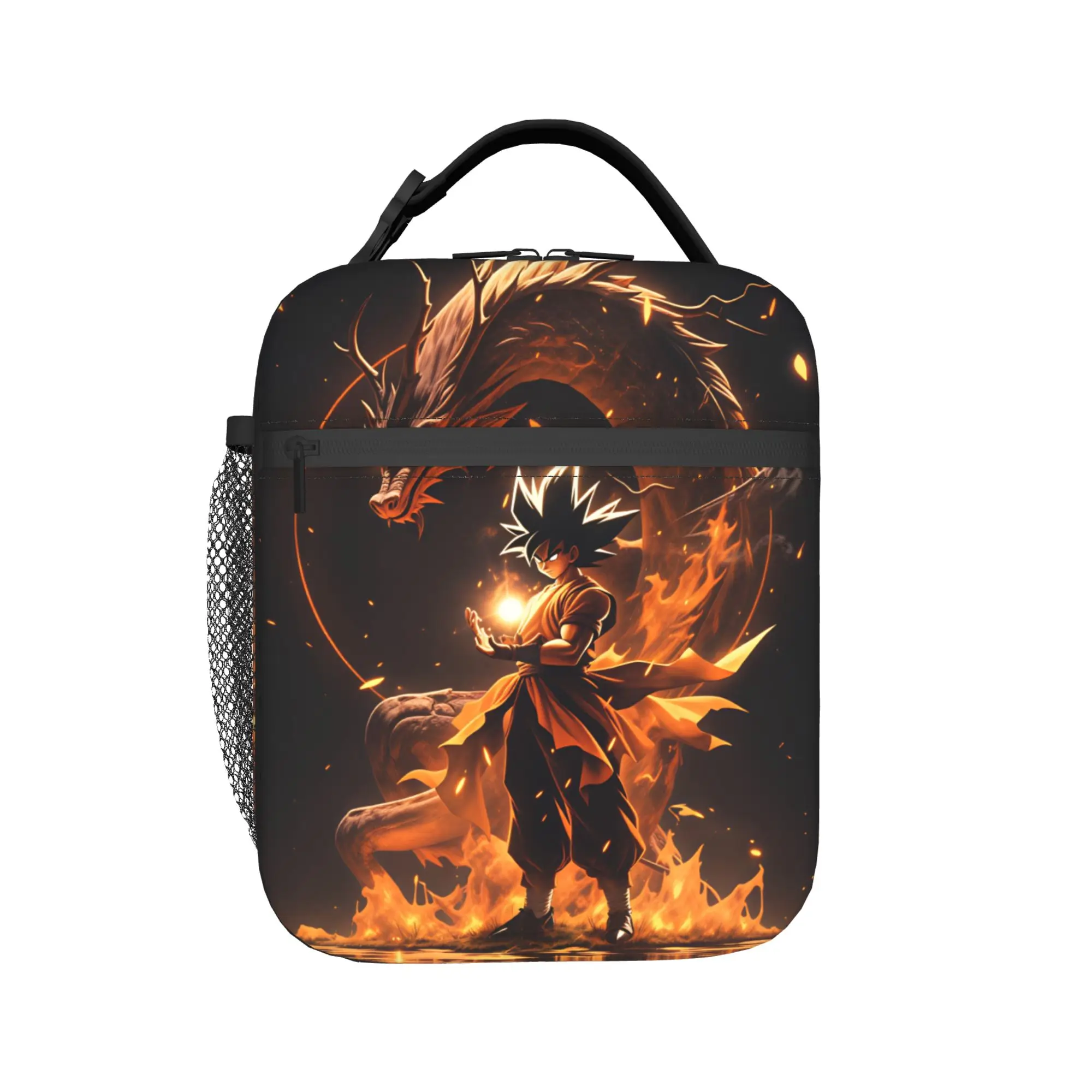Son Goku Lunch Bag Dragons Balls Cute Lunch Box School Portable Zipper Tote Food Bags For Men Oxford Print Cooler Bag