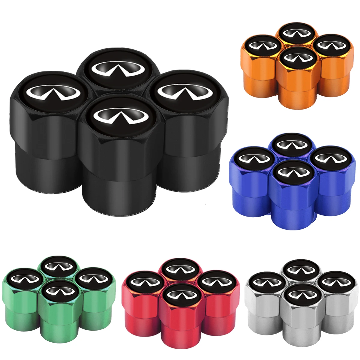 4Pcs New Metal Car Wheel Tire Valve Cover Rod Air Cap Accessories For Infiniti IPL Qx56 Qx60 QX70 FX35 Fx37 Ex35 Q30 G37 G35 Q60