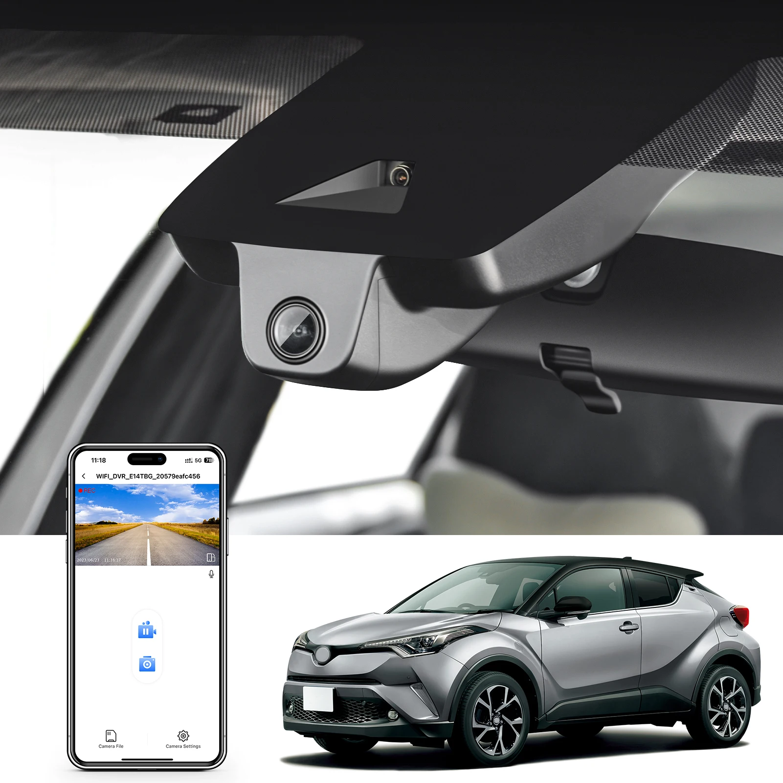 Mangoal 4Kドライブレコーダー GPS WiFi & アプリ対応 トヨタ C-HR