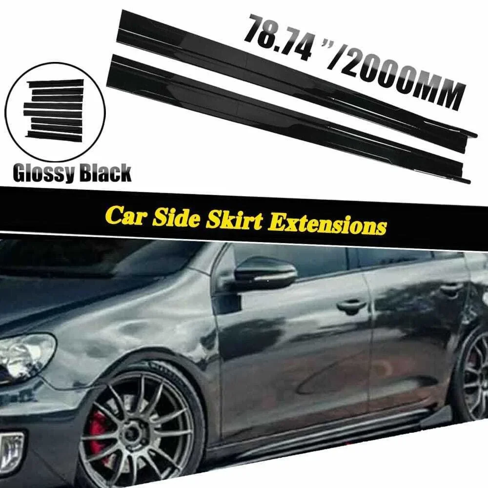 

78.7" Gloss Black Side Skirts Extension Rocker Panel Lip For Dodge Grand Caravan United States