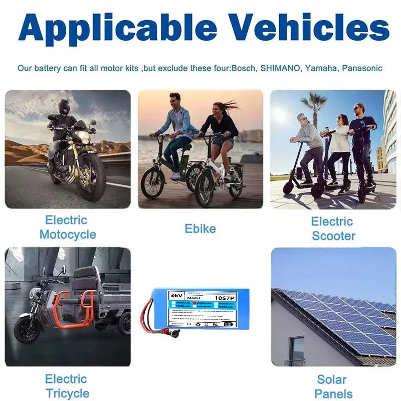 Batterie Au Lithium Pour Trottinette Électrique 10S7P 36V 20000mAh, Pack De Batteries 18650 36V 12/16/20Ah, Batterie