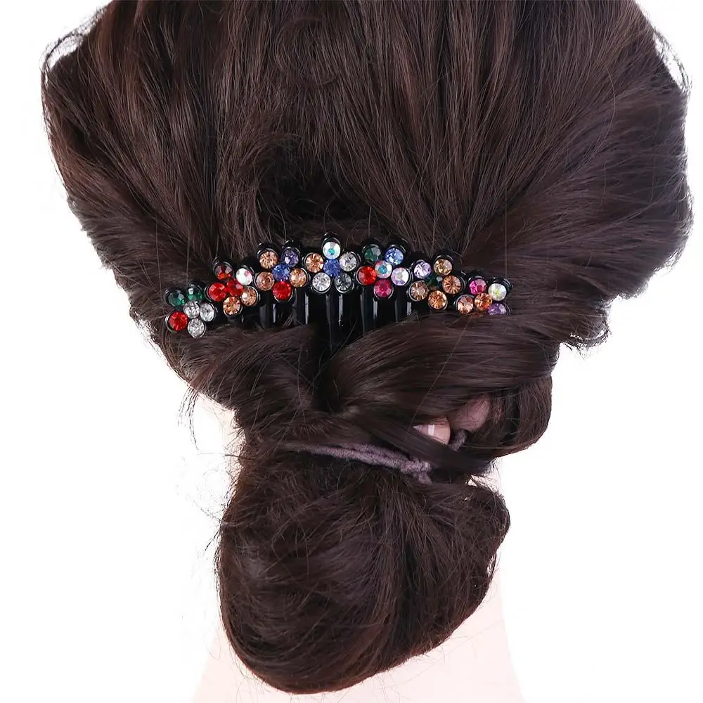 

Elegant For Girls Rhinestones Ponytail Holder Hairpins Mother Headwear Korean Barrettes Crystal Hair Clips Women Hair Comb