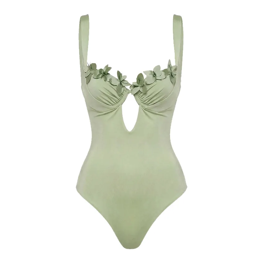 With Skirt Metal Butterfly Tie Dye One Piece Swimsuit Women Swimwear Female Halter Cut Out Padded Bather Bathing Suit Swim