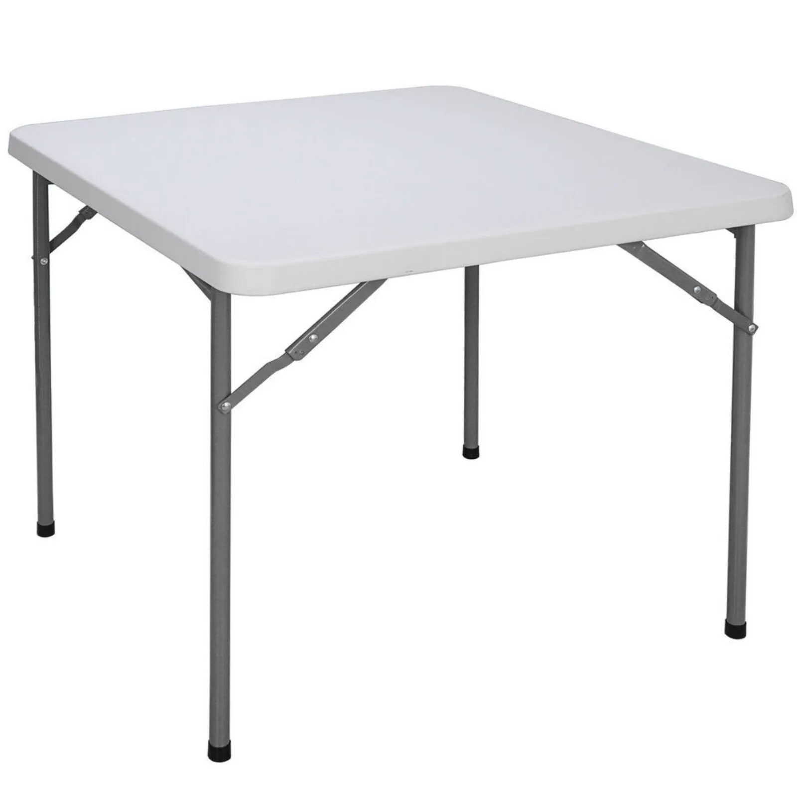 US 3 ft Heavy Duty Portable Plastic Folding Table Square Card Utility Table White