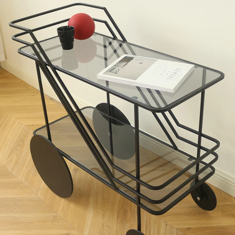 Four-wheeled trolley, multi-layer floor snack storage, finishing rack, kitchen household mobile