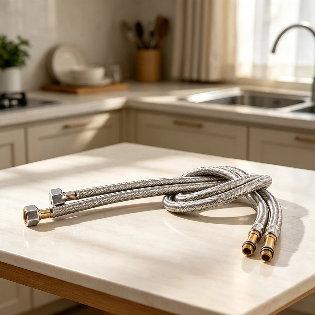 Push Connect Water Line Stainless Steel Hose Kit For Daily Kitchen Use 304 Stainless Steel Material Wear Resistant Tubing