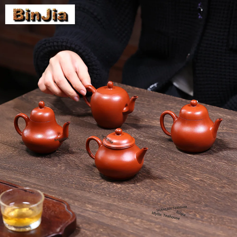 Elegant Yixing Purple Clay Teapots Handmade Si Ting Level Pyriform Beauty Shoulder Pot Raw Ore Zhu Mud Kettle Zisha Tea Set Gift